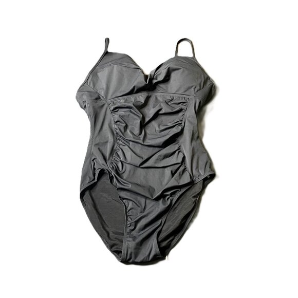 Spanx Love Your Assets Swimsuit Large w FLAWS 1 Piece Black Padded Slimming 1547 - Picture 1 of 8